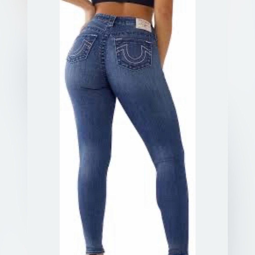 True Religion Women's Jennie Curvy Mid-Rise Skinny Jean Sz 28x28 EUC
